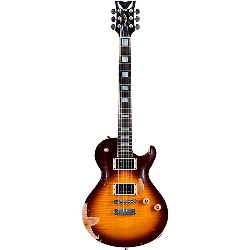 Dean USA Leslie West Tattered and Torn Signature Electric Guitar Transparent Brazilia