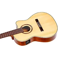 Ortega RCE138-T4 Thinline Acoustic-Electric Nylon Guitar High Gloss Natural