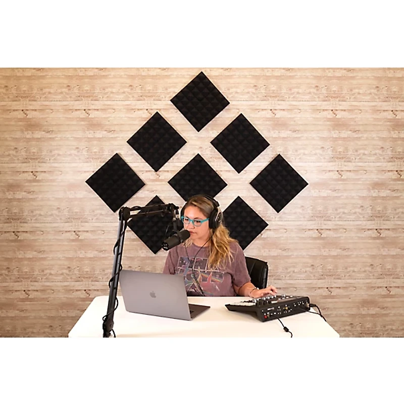 Gator GFW-ACPNL1212P-8PK 2"x12"12" Acoustic Foam Pyramid Panels 8-Pack