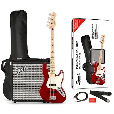 Squier Affinity Jazz Bass Limited-Edition Pack With Fender Rumble 15W Bass Combo Amp -
