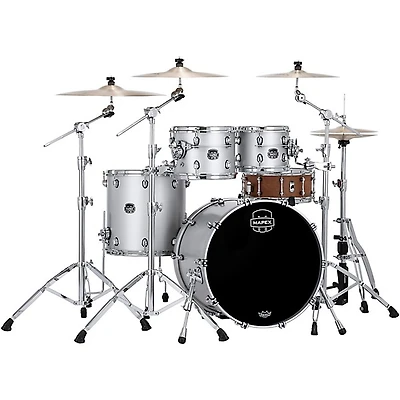 Mapex Saturn Evolution Rock Birch 4-Piece Shell Pack With 22" Bass Drum - Iridium Silver