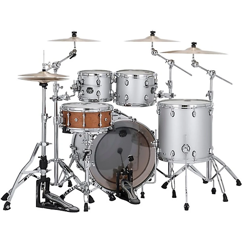 Mapex Saturn Evolution Rock Birch 4-Piece Shell Pack With 22" Bass Drum - Iridium Silver