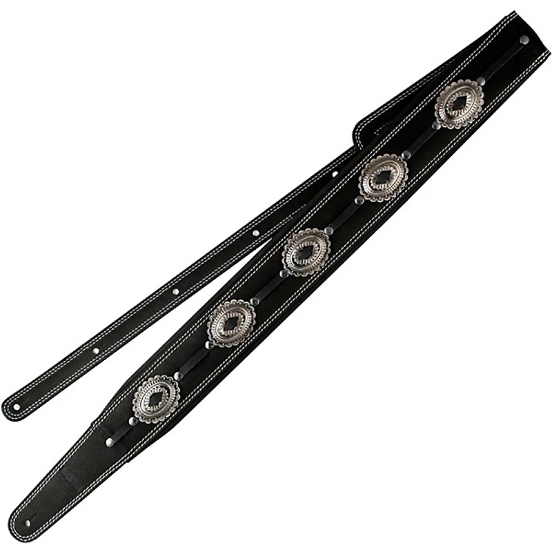 RICHTER Springbreak I Concho Guitar Strap Black/Old Nickel 2.76 in.