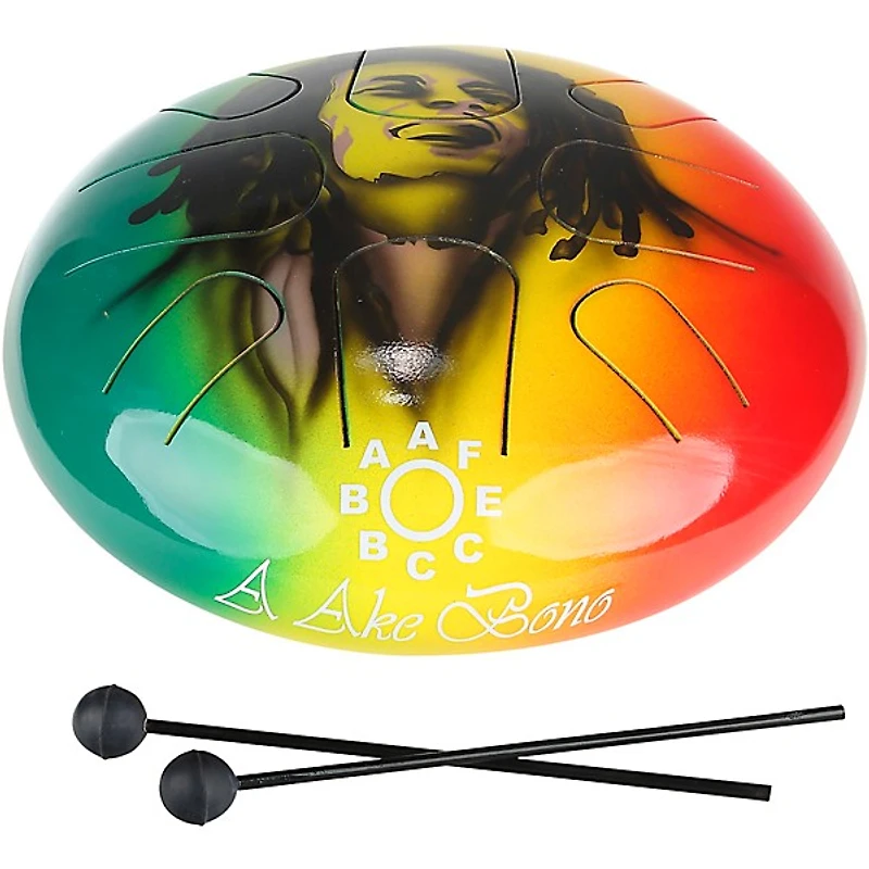 X8 Drums 8 Note A Ake Bono Tongue Drum, Reggae Rasta