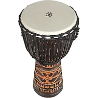 X8 Drums Deep Carve Antique Chocolate Djembe Drum