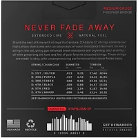 D'Addario XT Phosphor Bronze Acoustic Guitar Strings, Medium, 13-56, 3-Pack