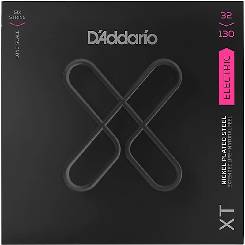D'Addario XT Nickel-Plated Steel Bass Strings, Light, 6-String, 32-130