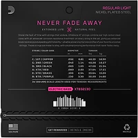 D'Addario XT Nickel-Plated Steel Bass Strings, Light, 6-String, 32-130