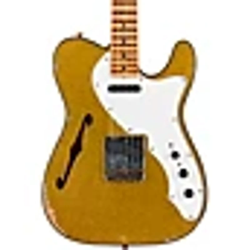 Fender Custom Shop '60s Custom Telecaster Thinline Relic Limited-Edition Electric Guitar Chartreuse Sparkle