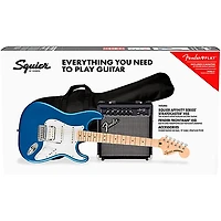 Squier Affinity Series Stratocaster HSS Electric Guitar Pack With Fender Frontman 15G Amp Lake Placid Blue