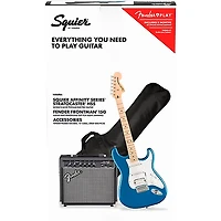 Squier Affinity Series Stratocaster HSS Electric Guitar Pack With Fender Frontman 15G Amp Lake Placid Blue