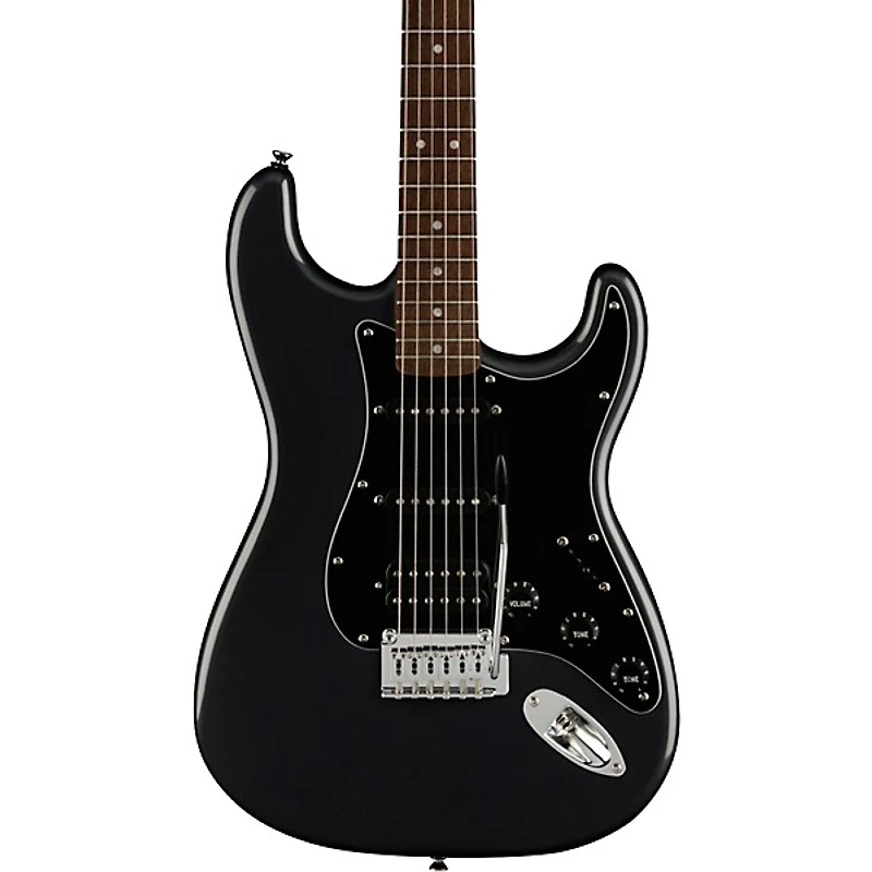 Squier Affinity Series Stratocaster HSS Electric Guitar Pack With Fender Frontman 15G Amp Charcoal Frost Metallic