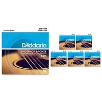 D'Addario EJ16 Phosphor Bronze Light Acoustic Guitar Strings 6 Pack