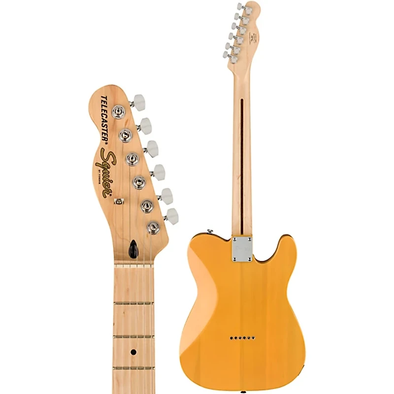 Squier Affinity Series Telecaster Maple Fingerboard Left-Handed Electric Guitar Butterscotch Blonde