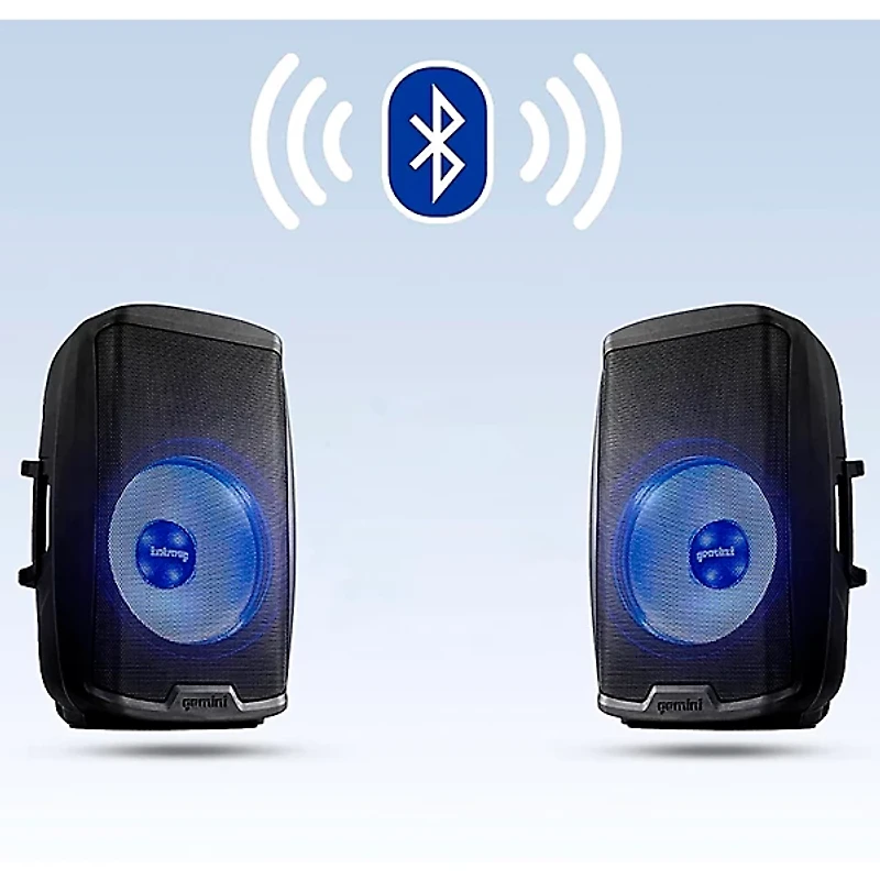 Gemini AS-2115BT-LT 15" 2,000W Powered Loudspeaker With Bluetooth and LED Lights