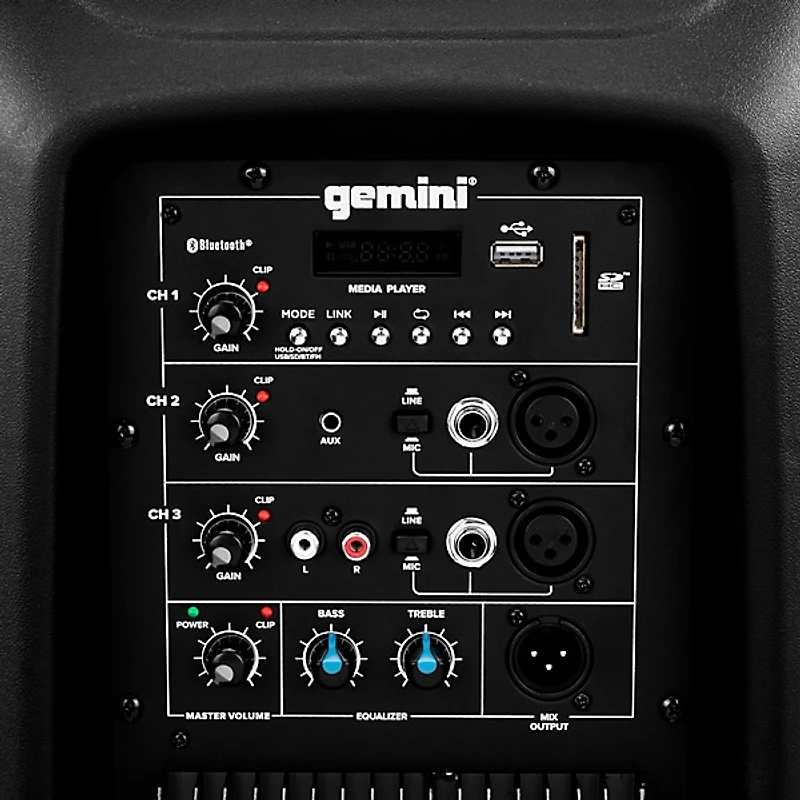 Gemini AS-2112BT 12" 1,500W Powered Loudspeaker With Bluetooth