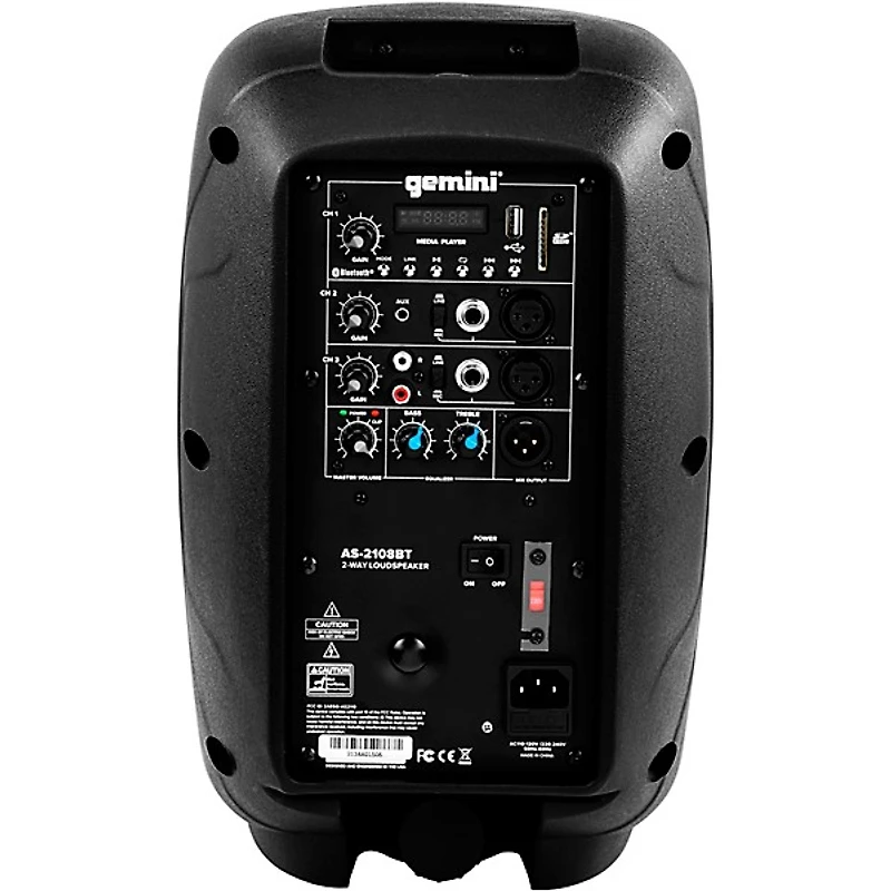 Gemini AS-2108BT 8" 500W Powered Loudspeaker With Bluetooth