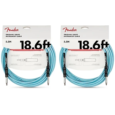 Fender Original Series Limited-Edition Instrument Cable 18.6 ft. Sonic Blue 2-Pack