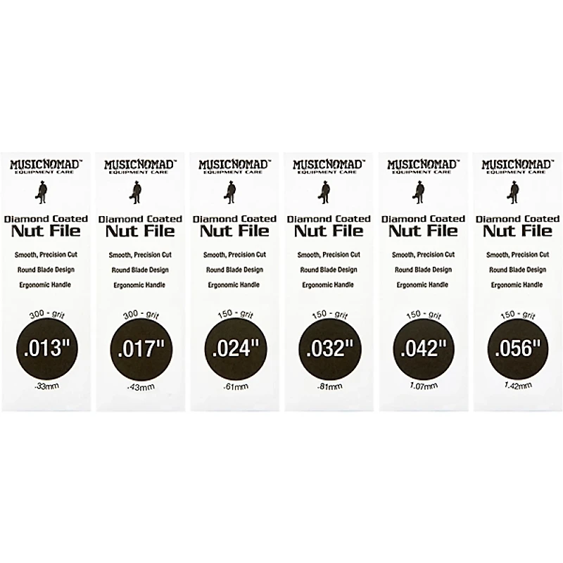 Music Nomad 6-Piece Acoustic Guitar Diamond Coated Nut File Set - Light/Medium Strings