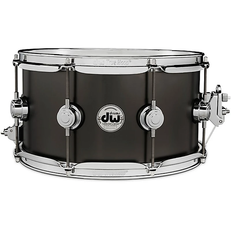 DW Collector's Series Satin Black Over Brass Snare Drum With Chrome Hardware