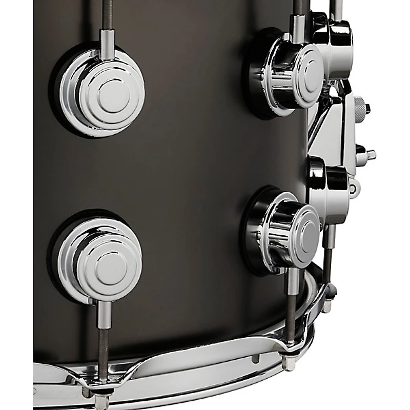 Restock DW Collector's Series Satin Black Over Brass Snare Drum With Chrome Hardware 14 x 8 in.