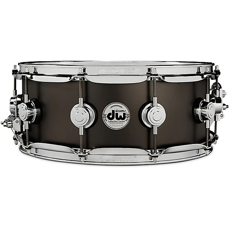DW Collector's Series Satin Black Over Brass Snare Drum With Chrome Hardware