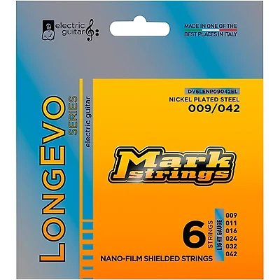 Markbass Longevo Series Nanofilm Shielded Nickel Plated Steel Electric Guitar Strings (9-42)