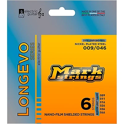 Markbass Longevo Series Nanofilm Shielded Nickel Plated Steel Electric Guitar Strings (9