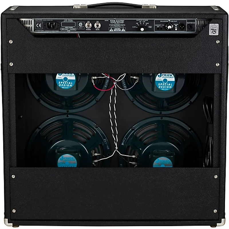 Fender Tone Master Super Reverb 45W 4x10 Guitar Combo Amp Black and Silver