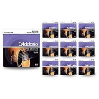 D'Addario EJ13 80/20 Bronze Custom Light Acoustic Guitar Strings 10 Pack