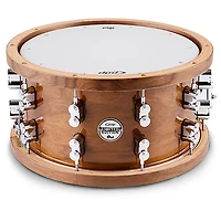 PDP by DW Limited-Edition Dark Stain Walnut and Maple Snare With Walnut Hoops and Chrome Hardware and Protection Racket Case