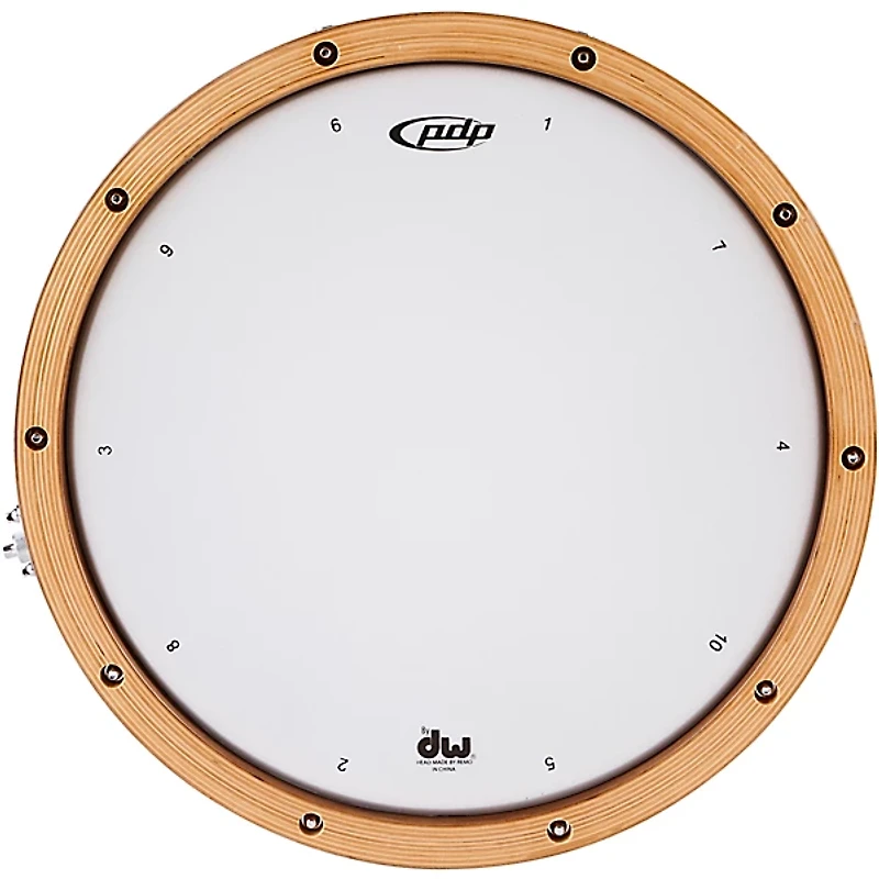 PDP by DW Limited-Edition Dark Stain Walnut and Maple Snare With Walnut Hoops and Chrome Hardware and Protection Racket Case