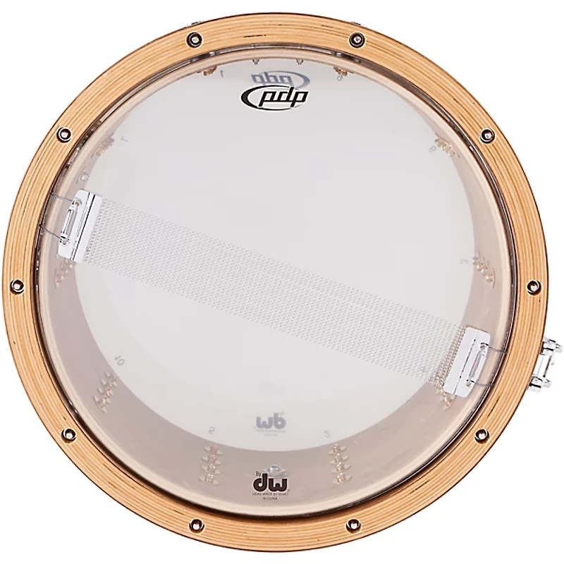 PDP by DW Limited-Edition Dark Stain Walnut and Maple Snare With Walnut Hoops and Chrome Hardware and SKB Case