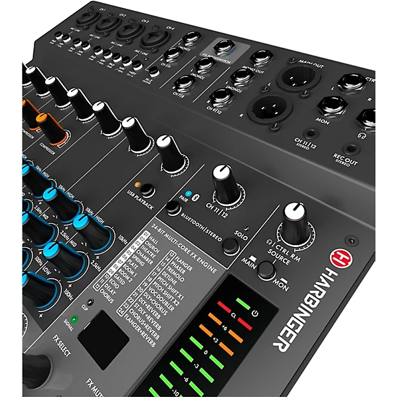 Harbinger LX12 12-Channel Analog Mixer With Bluetooth, FX & USB Audio