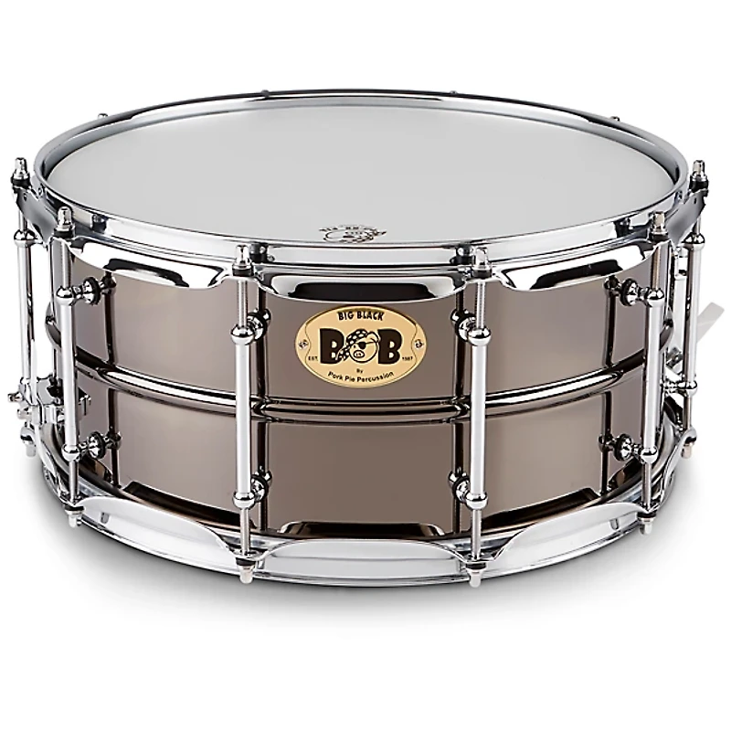 Pork Pie Big Black Brass Snare Drum With Tube Lugs and Chrome Hardware With SKB Case