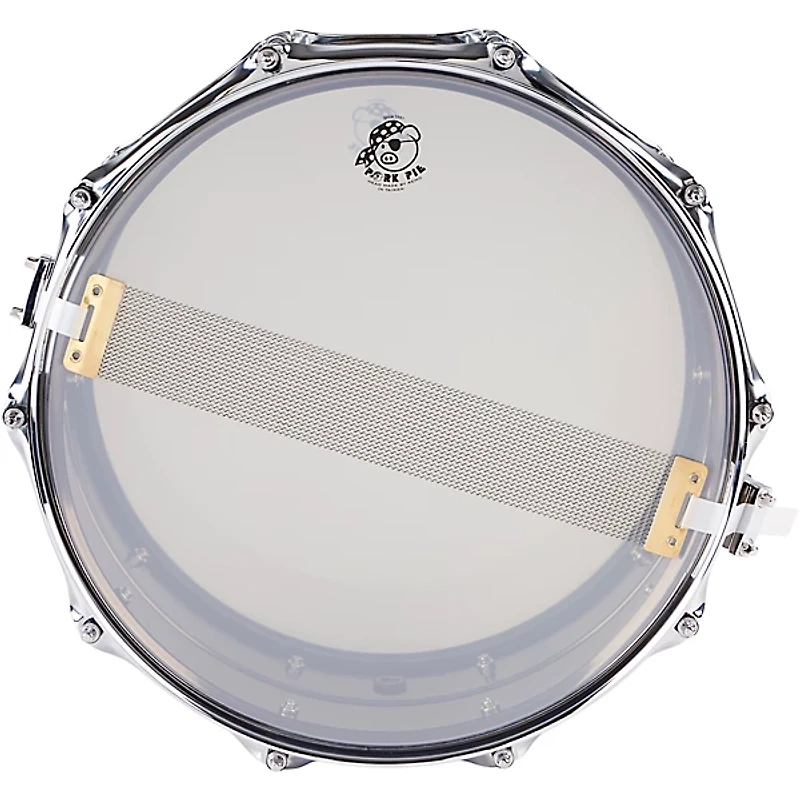 Pork Pie Big Black Brass Snare Drum With Tube Lugs and Chrome Hardware With Road Runner Bag