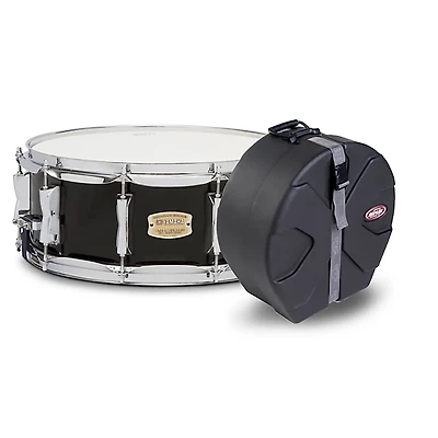 Yamaha Raven Black Stage Custom Birch Snare With SKB Case