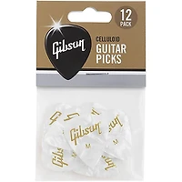 Gibson Pearloid White Picks, 12 Pack