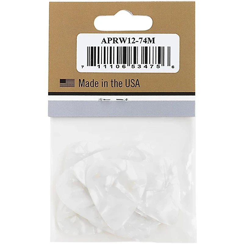 Gibson Pearloid White Picks, 12 Pack