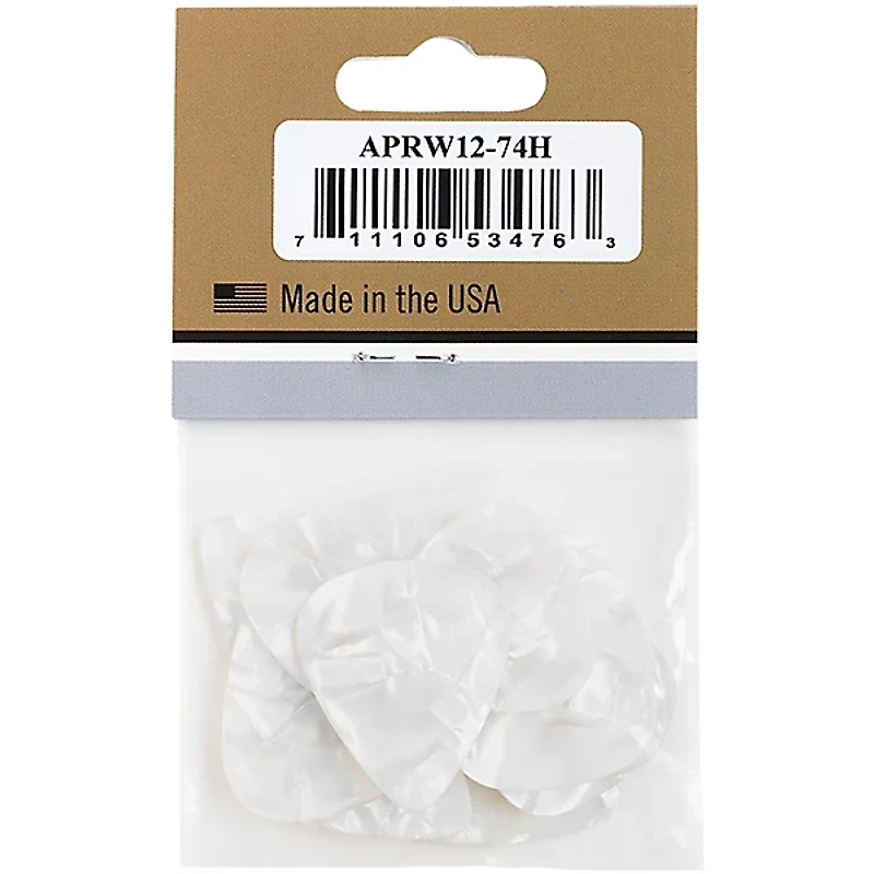 Gibson Pearloid White Picks, 12 Pack