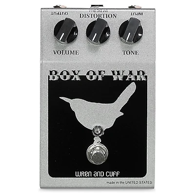 Wren And Cuff OG Box of War Reissue Distortion Effects Pedal Black and Grey