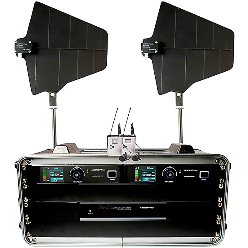 VocoPro BENCHMARK-DUAL-BP 2-Channel True Diversity Body Pack and Lavalier Microphone System 902- 927.2mHz