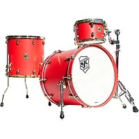 SJC Drums 3-Piece Tour Series Shell Pack with Brass Hardware Ruby Lacquer