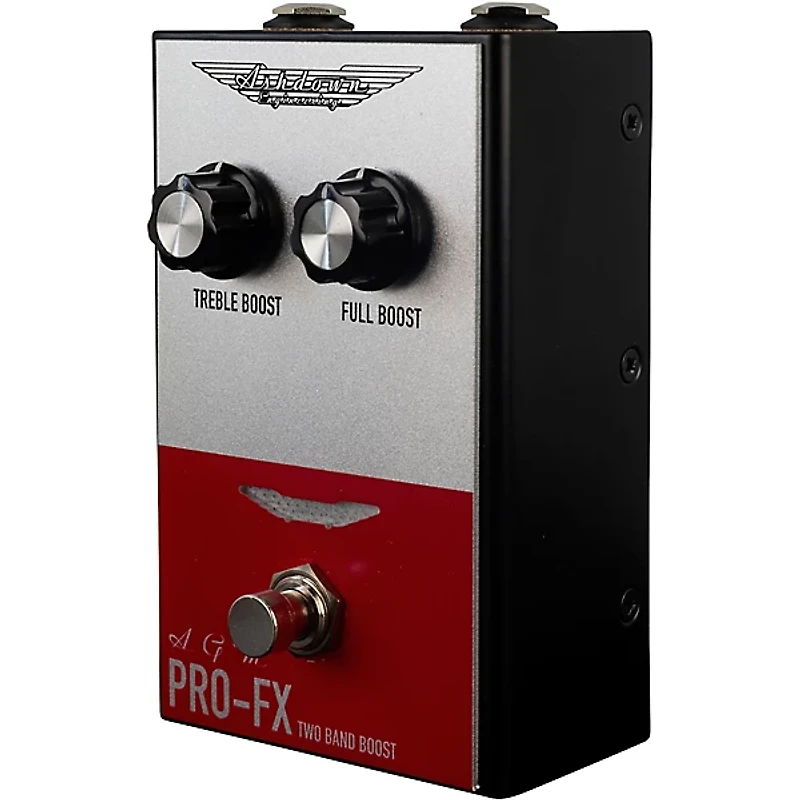 Ashdown Compact Two Band Bass Boost Effects Pedal Silver and Red