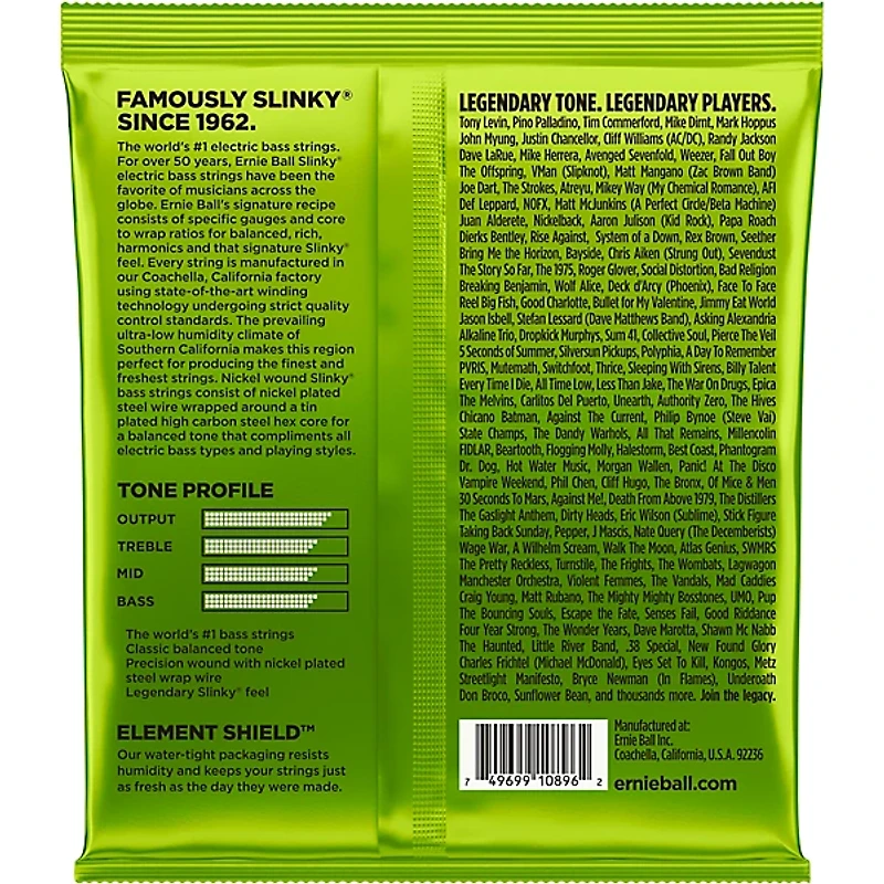 Ernie Ball Regular Slinky Nickel Wound Medium Scale Bass Strings
