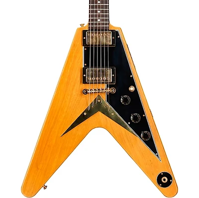 Gibson Custom 1958 Korina Flying V Black Pickguard Electric Guitar - Natural