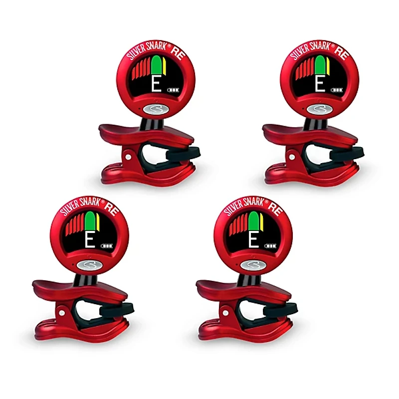 Snark Red Silver Snark Rechargeable Clip-on Tuner 4-Pack