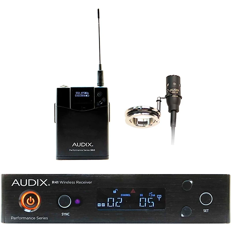 Audix AP41 FLUTE Wireless Microphone System with R41 Diversity Receiver, B60 Bodypack and ADX10FLP Condenser Microphone and Mount