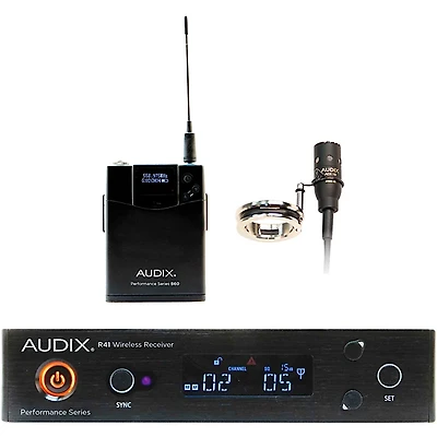 Audix AP41 FLUTE Wireless Microphone System with R41 Diversity Receiver, B60 Bodypack and ADX10FLP Condenser Microphone and Mount