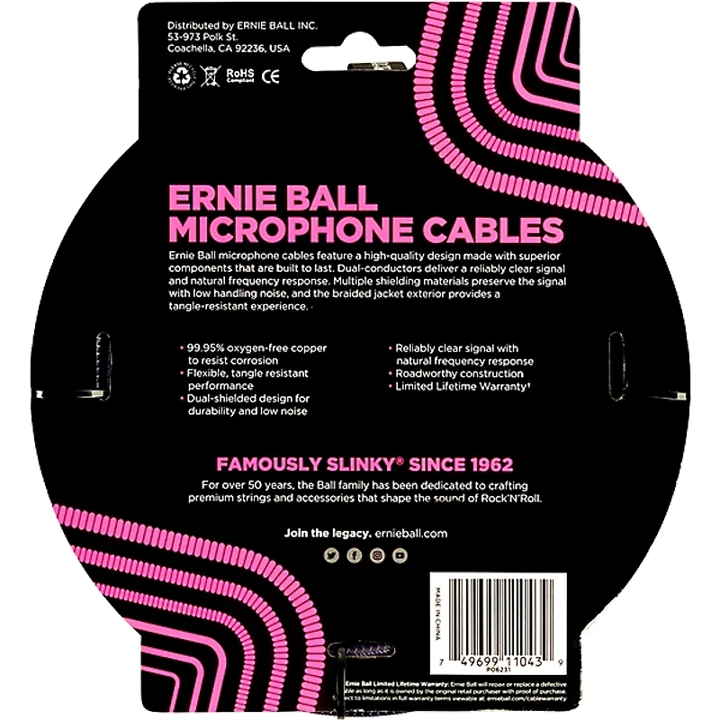 Ernie Ball Braided XLR Microphone Cable